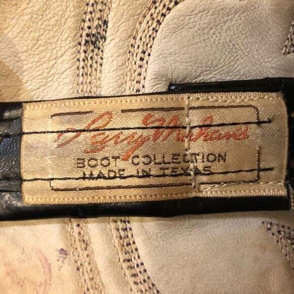 Black Leather Larry Mahan Cowboy Western Boots shoe - Picture 11 of 12